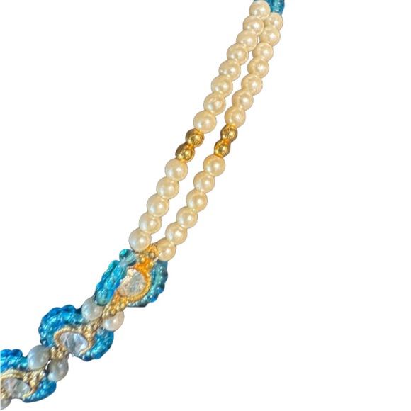 Seed Bead, pearl and rhinestone Necklace - Picture 7 of 7